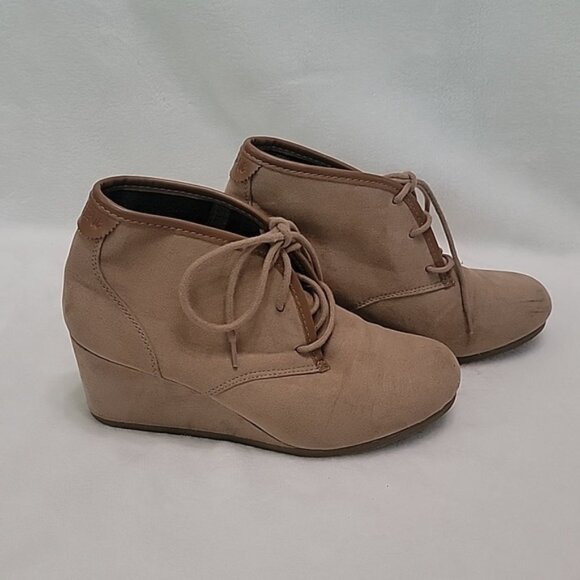 Mad Love Tan Wedge Ankle Boots Size 9 - Picture 5 of 9